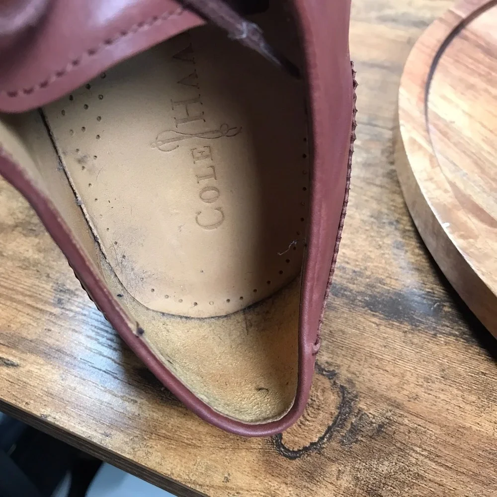 Cole Haan Wingtip Oxford‎ Mens 8.5M Brogue Brown Leather Derby Dress Shoes